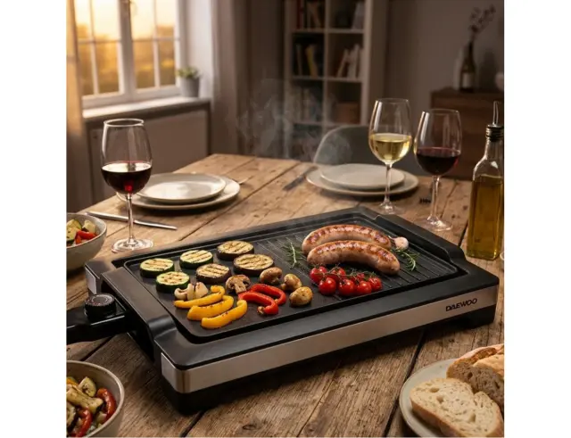 Ηλεκτρική Ψησταριά - Grill Daewoo DW.DTG-758 με ισχύ 2000W, ρυθμιζόμενο θερμοστάτη και επιφάνεια ψησίματος 37.5x25cmDTG-758 2
