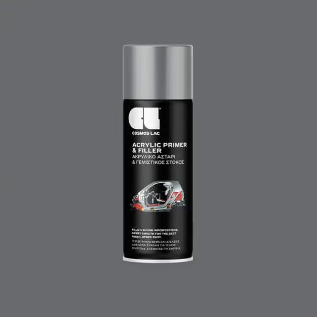 Cosmos Lac Acrylic Primer and Filler Spray 400ml 342-Grey