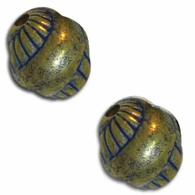 Επιμεταλλωμένη Χάντρα Snail Blue Denim Brass 9mm ~25τεμ