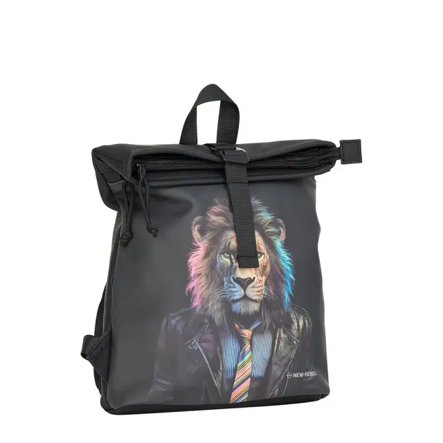 New Rebels Mart Art Roll-Top Backpack (S): Lion
