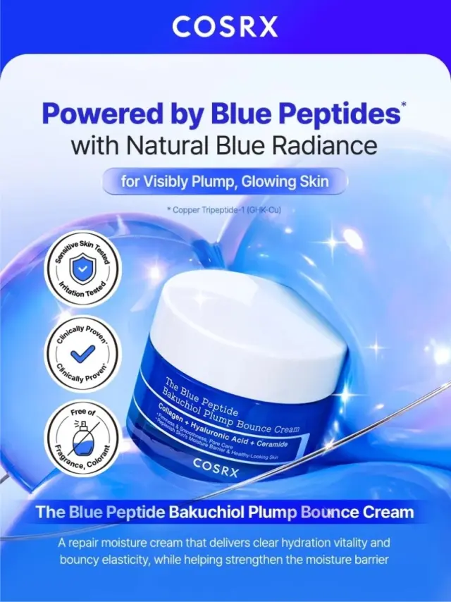 COSRX - The Blue Peptide Bakuchiol Plump Bounce Cream 50gr -Αντιγηραντική Κρέμα Προσώπου με Πεπτίδια Χαλκού & Bakuchiol 2