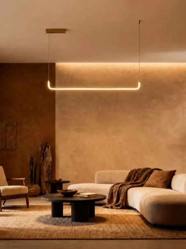 Χρυσό Κρεμαστό Φωτιστικό LED CCT 120cm kelvo LINARIA 36W με Χειριστήριο