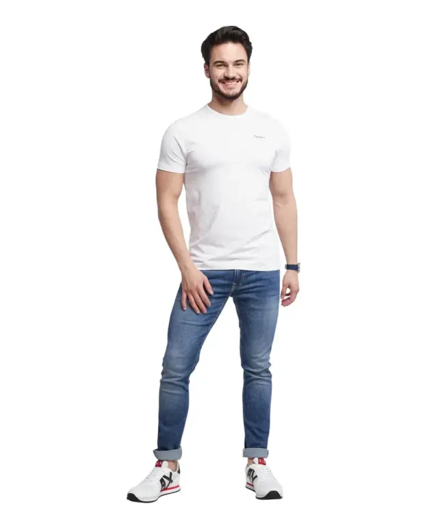 Pepe Jeans - Ανδρικό T-shirt Original Basic 3 N Slim Fit PM508212-800 Λευκό 2