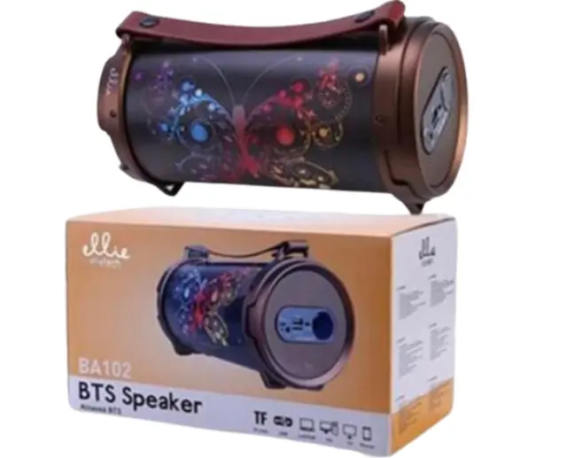 Φορητό Ηχείο Bluetooth Ellietech BA102 Χρυσό με σχέδιο