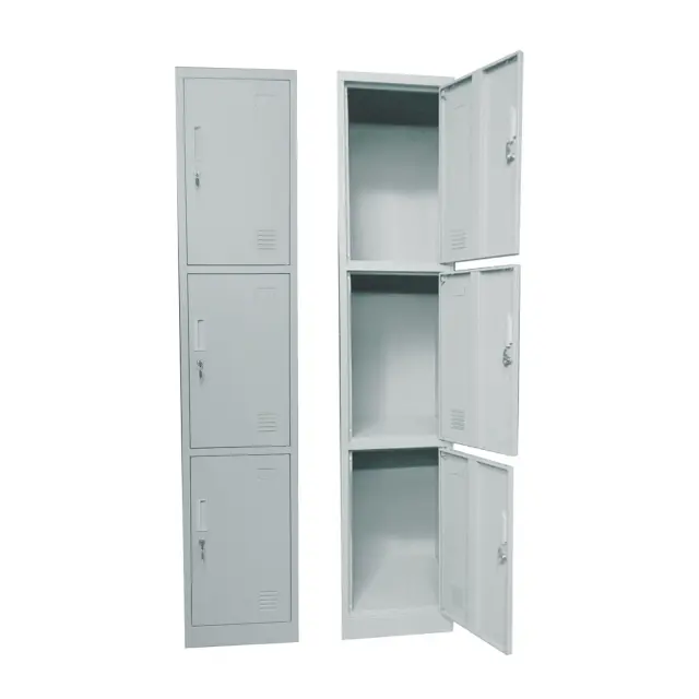Ντουλάπι LOCKER 3 Θέσεων Μεταλλικό 38x45x185cm Γκρι
