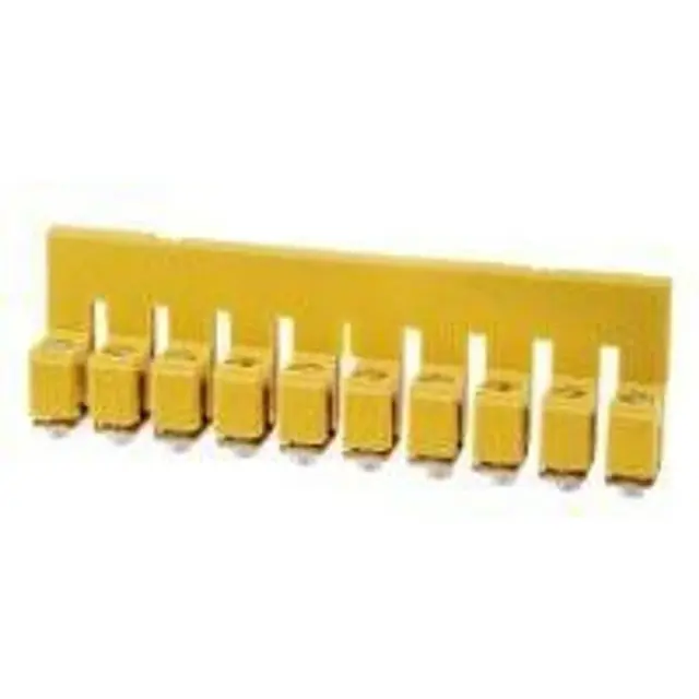 Cross-connector (terminal), when screwed in, yellow, 41 A, Number of poles: 10, Pitch in mm (P): 6.10, Insulated: Yes, Width: 7.6 mm