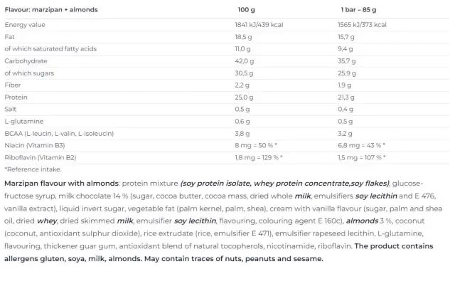 Nutrend Excelent Protein Bar Marzipan & Almond, 1 Bar 2