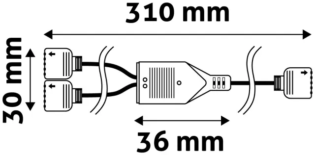 Avide LED Ταινία 12V RGB+W Διπλής Κατεύθυνσης Σύνδεση 30cm 15.001.0118 2