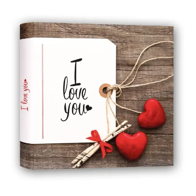 Άλμπουμ φωτογραφιών ,I LOVE YOU hearts, VALENTINE A, 24X24CM με 60 σελίδες χαρτόνι+ ριζόχαρτο, αγίου Βαλεντίνου