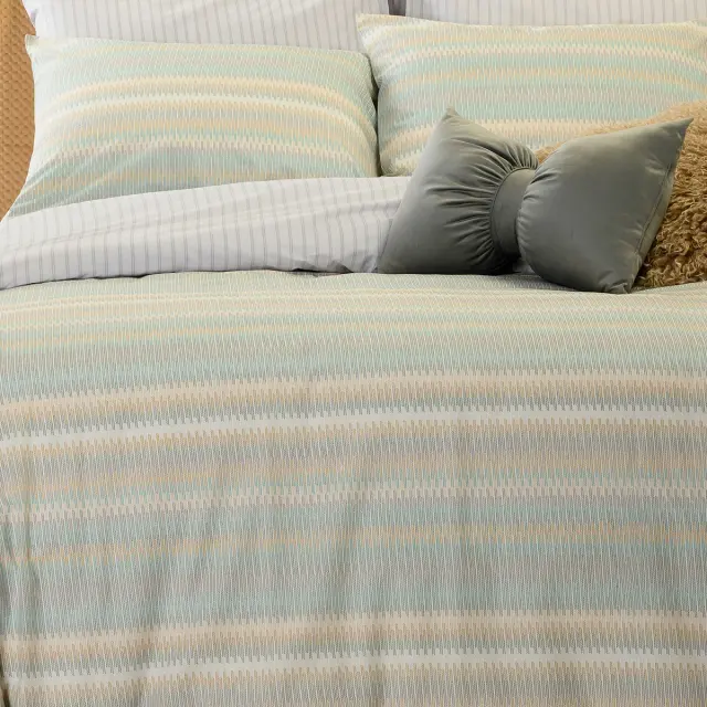 Σετ Σεντόνια 180x200+32 King Size Casual Line Melinen Minna Aqua Με Λάστιχο50% Βαμβάκι-50% Πολυέστερ 2