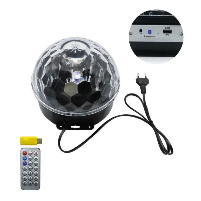 LED Φωτορυθμικό Disco Ball με Bluetooth – Mp3 – USB OEM