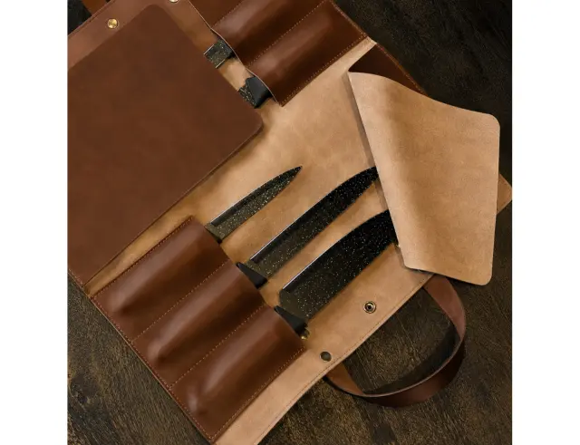 Δερμάτινη Θήκη Μαχαιριών Doxx Amsterdam Leather Knife Case 6 θέσεων - Dark Brown 2