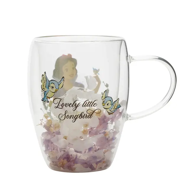 Κούπα γυάλινη DISNEY PRINCESS - Snow White - Glass mug with Dried Flowers 300ml DI2335 2