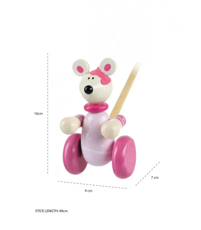 Παιχνίδι ώθησης Pink Mouse Orange Tree Toys 2