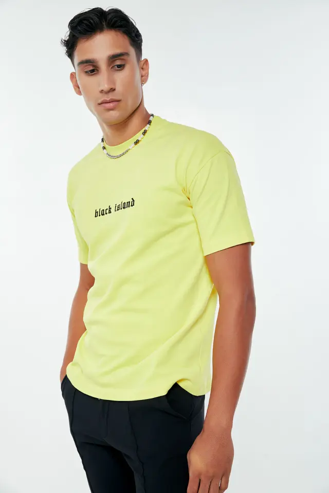 T-Shirt Βαμβακερό Black Island Κίτρινο 2