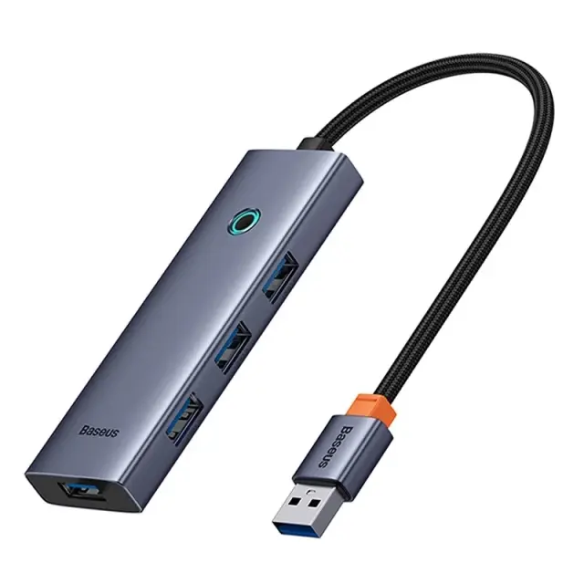 Hub 4in1 Baseus UltraJoy USB-A έως 4xUSB 3.0 (γκρι) 3