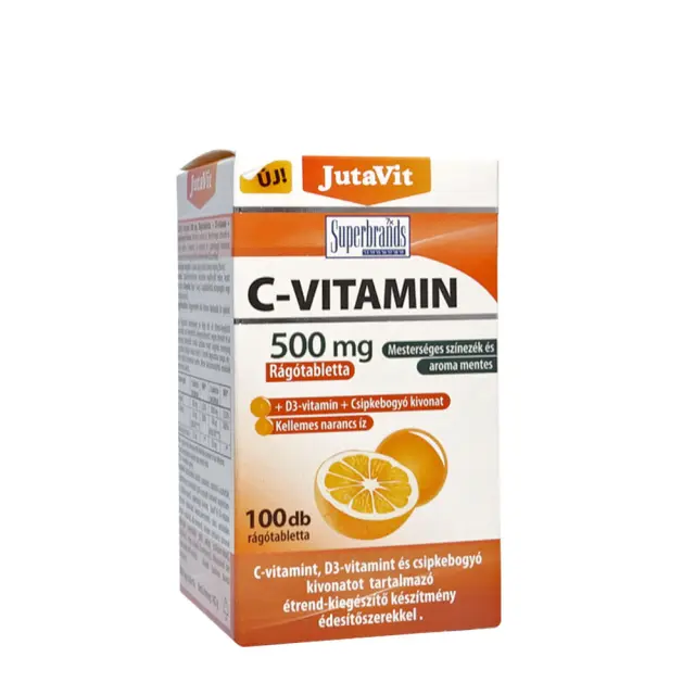 JutaVit Vitamin C 500 mg + D3 + Rosehips chewable tablet