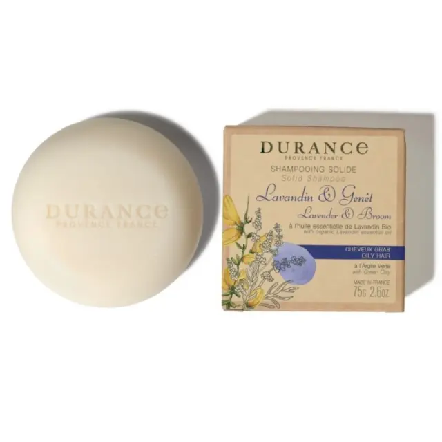 DURANCE Essentiels Solid Shampoo Στερεό σαμπουάν με λεβάντα και γκόρσα για λιπαρά μαλλιά 75gr
