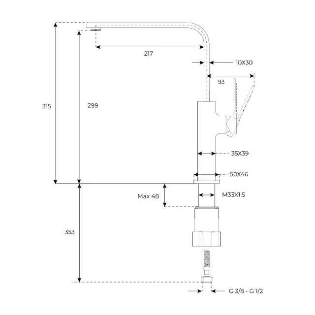 Μπαταρία Νεροχύτη Inox TEKA Περιστρεφόμενη Easy-Quick FOT 994 3/8”-1/2”TOTAL 116030029 2