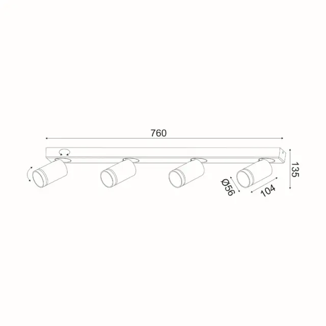 ΕΠΙΤΟΙΧΟ Φ/Σ 4XGU10 DIVINO ΓΚΡΙ ΑΛΟΥΜΙΝΙΟ IP20 76X7X13,5CM / RA3634SGY 2