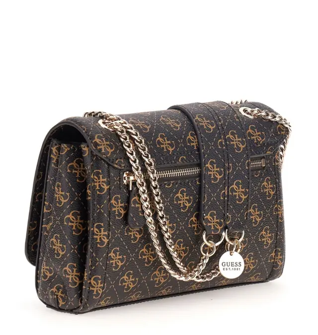 Τσάντα GUESS Noelle Convertible XBody Flap HWQG9672210 Καφέ 2