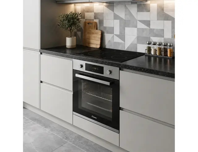 Σετ Εντοιχιζόμενος Φούρνος Candy FCP605XL/ECH64CC με χωρητικότητα 65L και ενεργειακή κλάση Α+ και Aυτόνομες κεραμικές εστίες Candy με 4 ζώνες μαγειρέματοςFCP605XL/ECH64CC