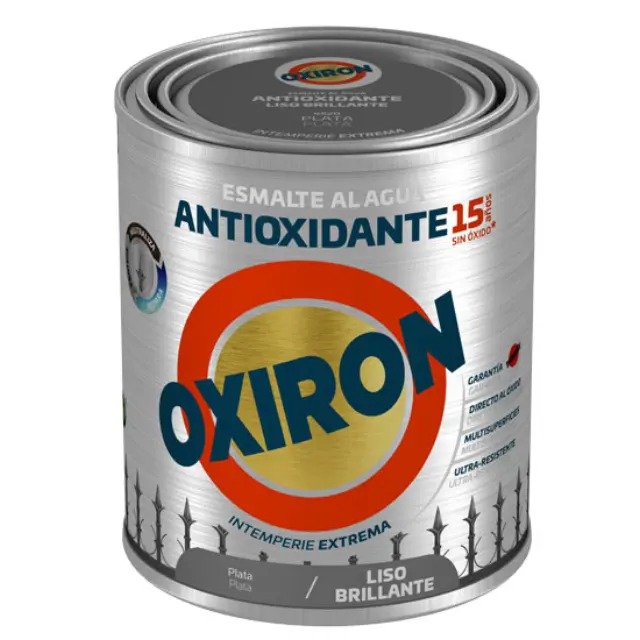 Χρώμα Αντισκωριακό Νερού TITAN OXIRON LISO BRILLANTE AGUA GRIS PLATA 750ml