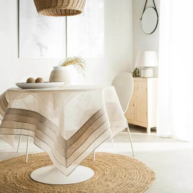ΤΡΑΠΕΖΟΜΑΝΤΗΛΟ 135X135CM GOFIS HOME BEATRICE ΛΙΝΟ 619/ 06