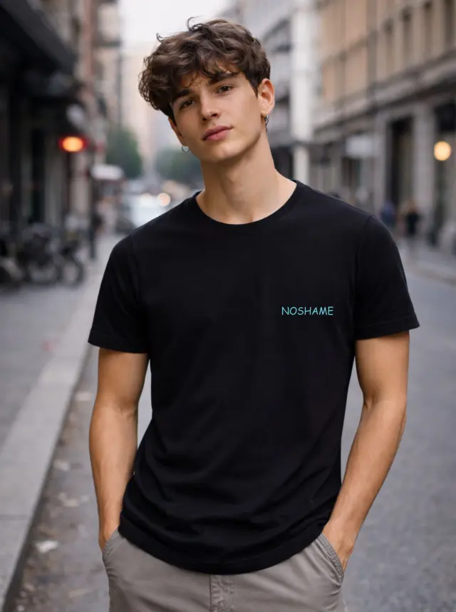 T-shirt Noshame® Μαύρο με τύπωμα - 142695 - XXL 2