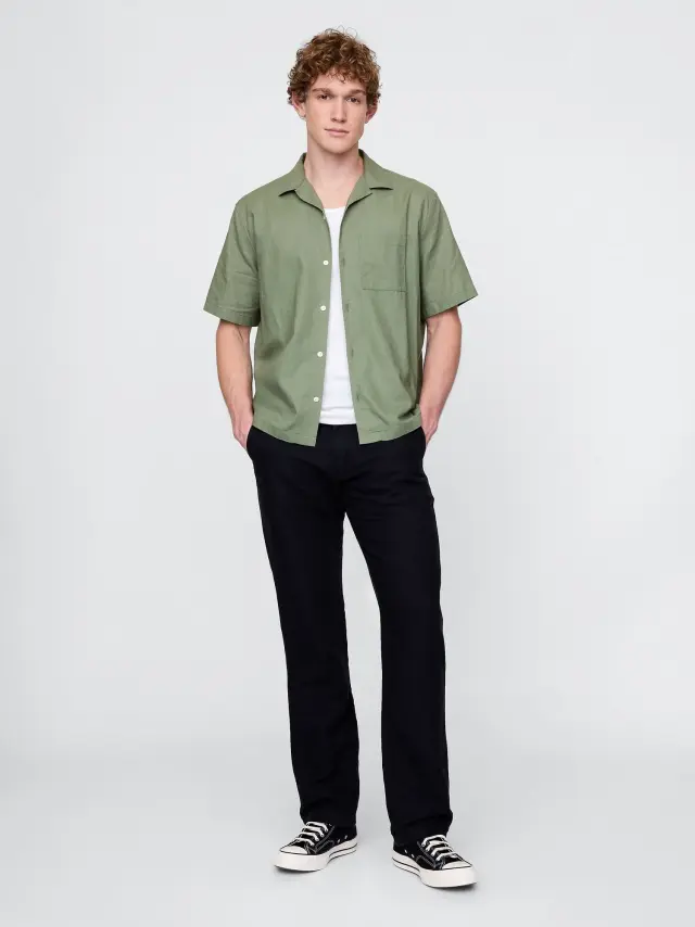 Linen-Cotton Khakis Παντελόνι Black - 34X32
