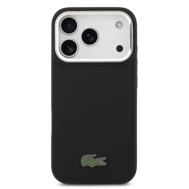 Lacoste Iconic Petit Pique Camera Stand MagSafe Case for iPhone 17 Pro Black 3