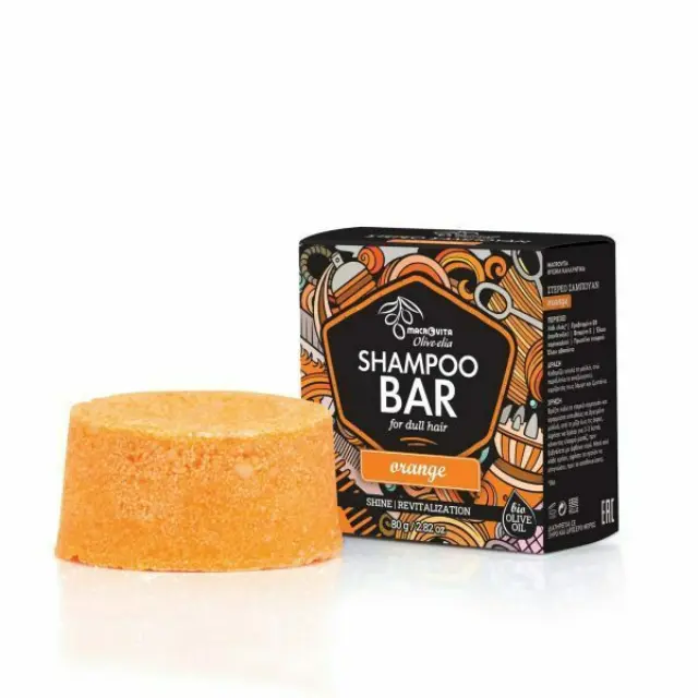 Macrovita Olive.elia Orange Στέρεο Σαμπουάν Λάμψης για Όλους τους Τύπους Μαλλιών 80gr