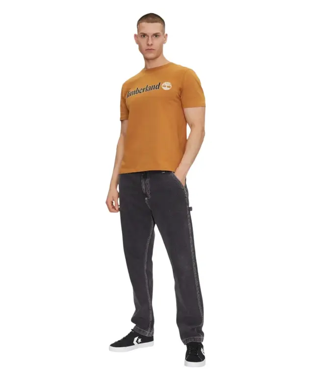 Timberland - Ανδρική Μπλούζα Kennebec River Linear Logo SL Tee Regular TB0A5UPQ-P47 Μουσταρδί - L 3