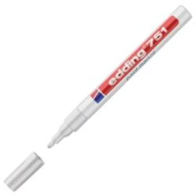 Μαρκαδόρος ανεξίτηλος Edding 751 στρογγυλή μύτη 1-2mm λευκός