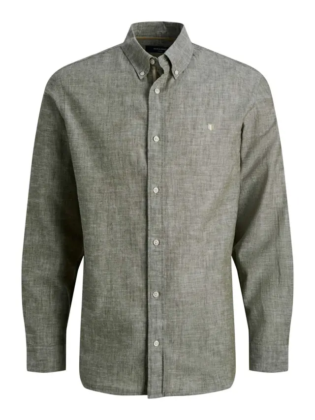 JPRBLUSUMMER LINEN BL SHIELD LS SHIRT LN Winter Moss