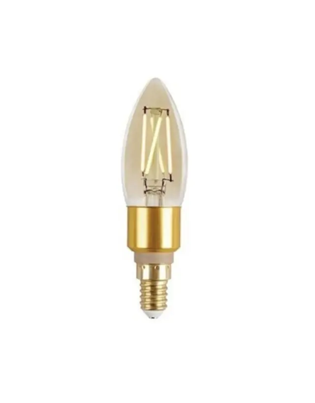 Έξυπνη λάμπα LED filament μελί C35 E14 4,2W ρυθμιζόμενο λευκό 2200-5500K Lutec Connect