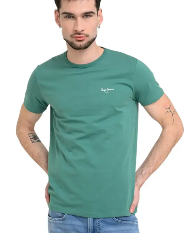 Pepe Jeans - Ανδρικό T-shirt Original Basic PM5010180-671 Πράσινο Ανοιχτό - 2XL 2
