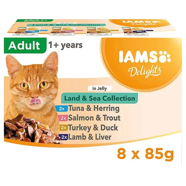 IAMS DELIGHTS Land & Sea Collection in Jelly box – wet cat food – 8x85g