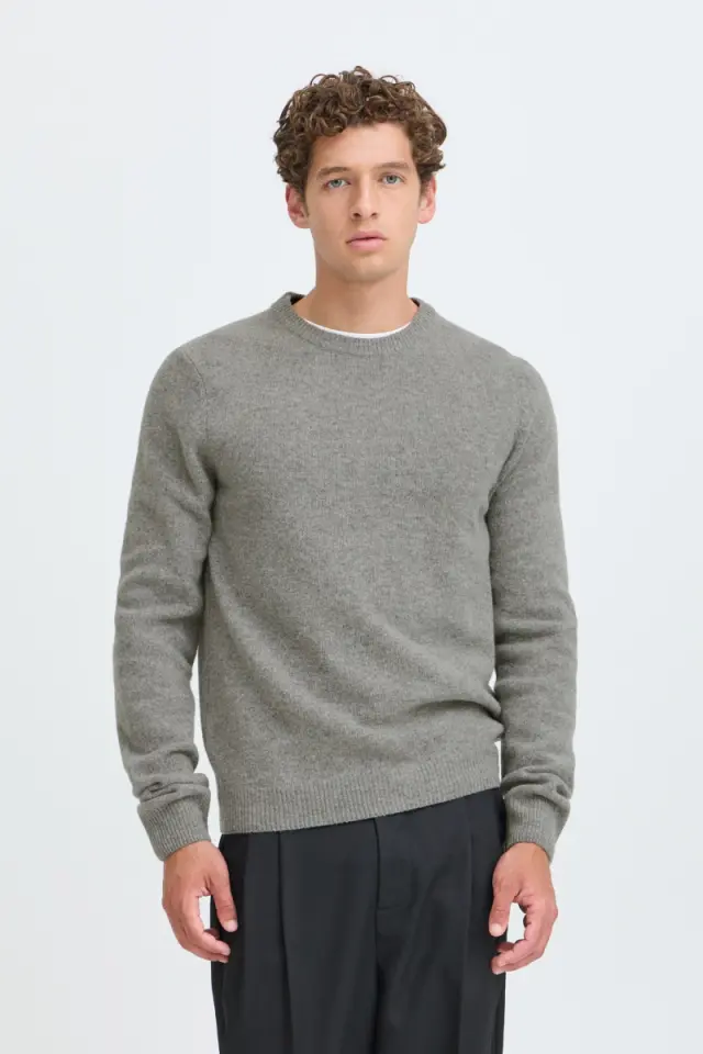Casual Friday KARL Ανδρικό Μάλλινο Πλεκτό – Grey Melange - XXL