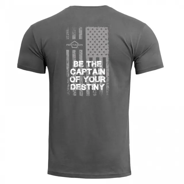 Pentagon Ageron "American Flag" T-Shirt-Μπλουζάκι Μακό για Τακτική- Καθημερινή Χρήση - 08WG-Wolf Grey-Γκρί Ανοιχτό