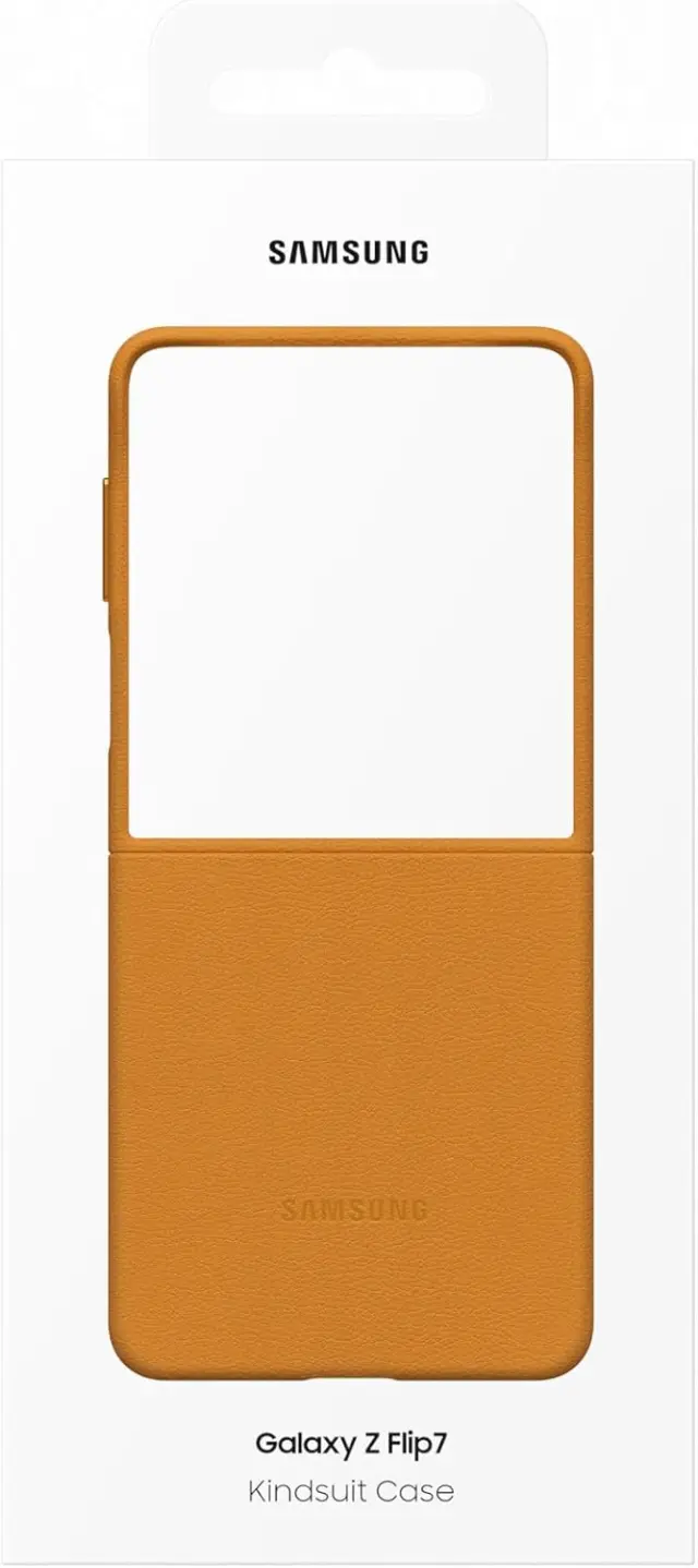 Samsung Kindsuit Case EF-VF766 for Galaxy Z Flip7, Smartphone Cover, Protective Case, Leather Look, Scratch-Resistant, Camel 2