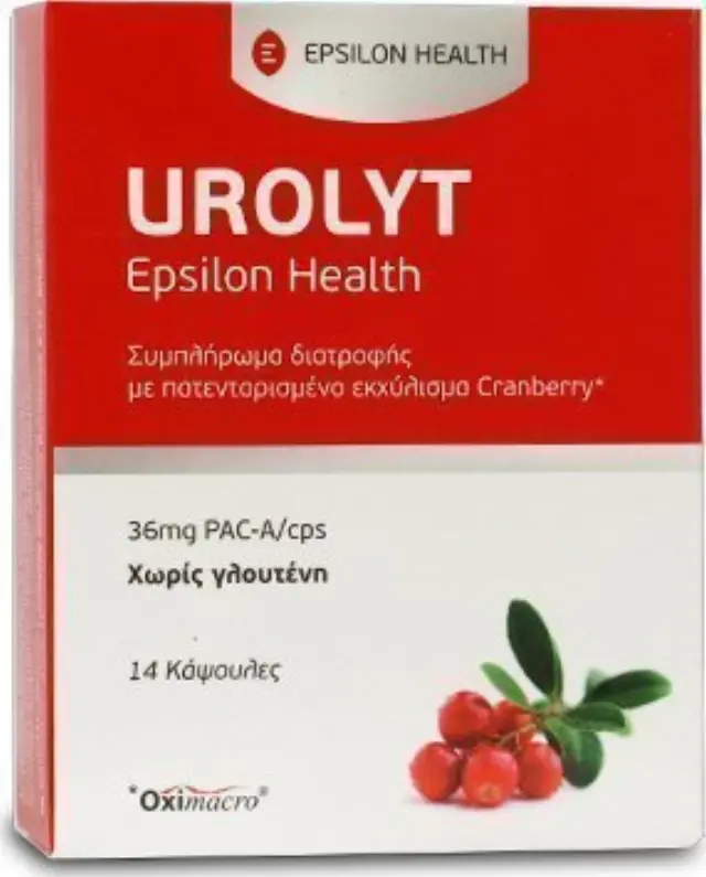 Epsilon Health Urolyt Συμπλήρωμα Διατροφής με Εκχύλισμα Cranberry για τη Καλή Υγεία του Ουροποιητικού Συστήματος, 14caps