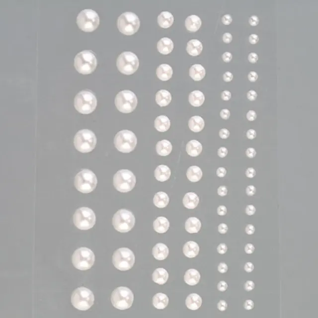 Αυτοκόλλητα Στρας Efco - Στρογγυλό White Pearl 3-5-7mm - 72τεμ