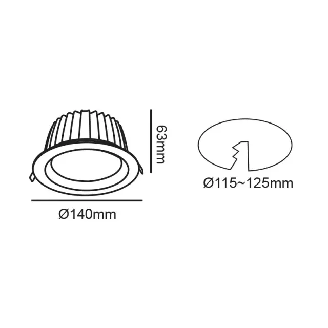 LED ΛΕΥΚΟ ΧΩΝΕΥΤΟ ΦΩΤΙΣΤΙΚΟ 230V AC 20W 6500K 2600LM 90° Ra80 Φ140x63mm 5YRS / VIDO2065 2