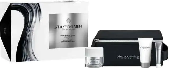 Shiseido Men Total Age Defense Program Σετ Περιποίησης Προσώπου: Total Revitalizer Cream N 50ml & Face Cleanser 30ml & Total Revitalizer Eye N 5ml & Pouche