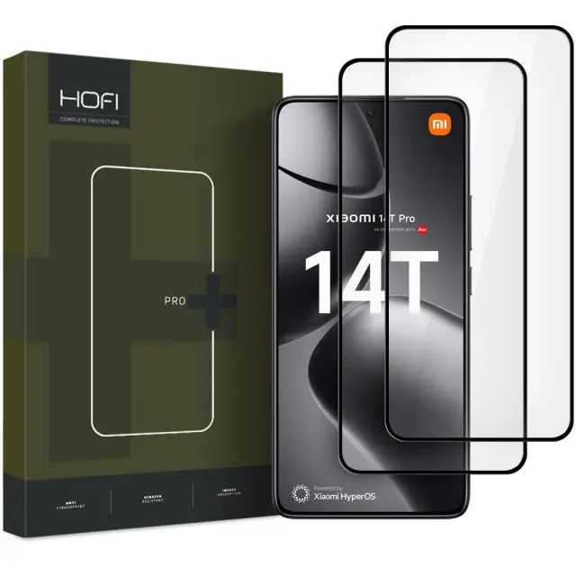 HOFI GLASS PRO+ 2-PACK XIAOMI 14T / 14T PRO BLACK