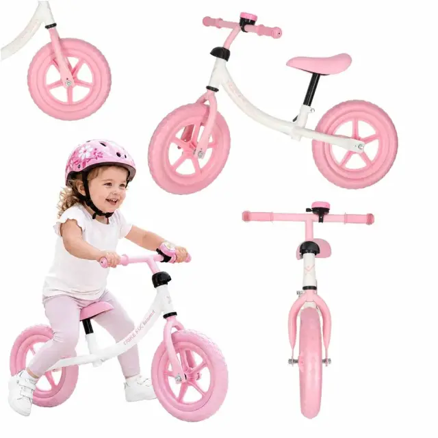 Trike Fix Balance παιδικό ποδήλατο ισορροπίας με κουδούνι λευκό-ροζ