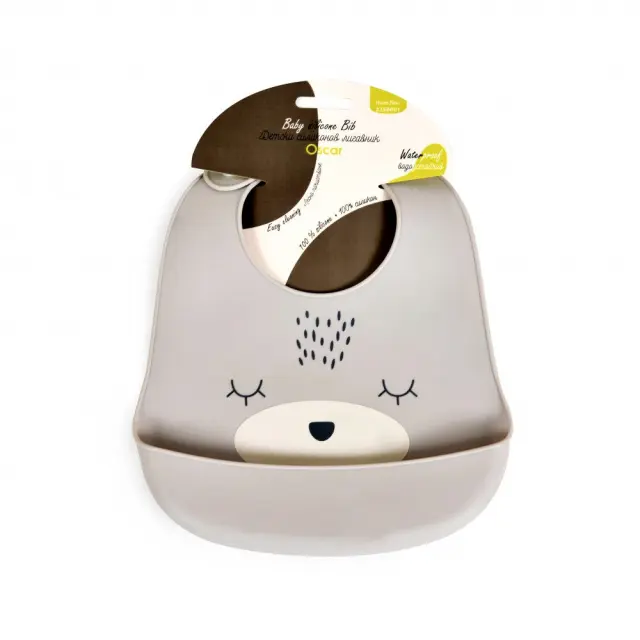 Σαλιάρα Σιλικόνης Cangaroo Oscar Grey 3800146269593 3