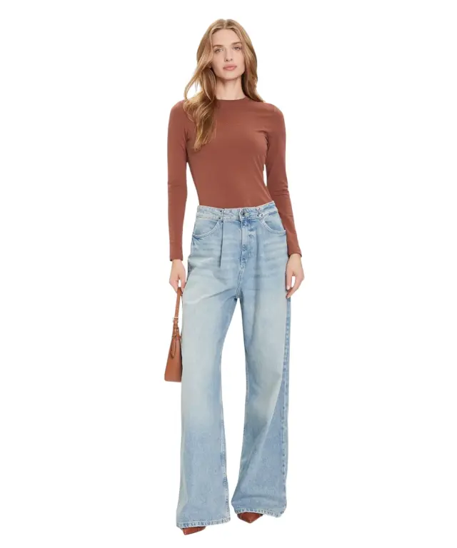 Guess - Γυναικεία Μακρυμάνικη Μπλούζα Slim Fit W4YI22J1314-A10W Καφέ - 2XL 2