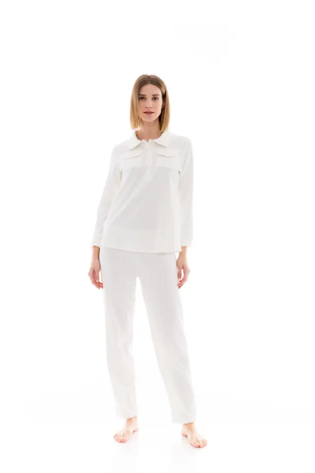 W1441 - Baby Pink - PYJAMA VELVET STRIPE 2